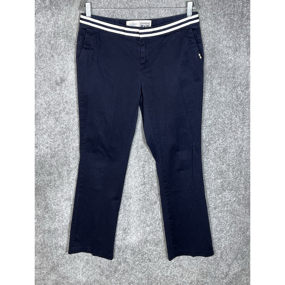 Converse One Star Pants Womens Size 12 Blue Stretch Chino Pockets Bootcut